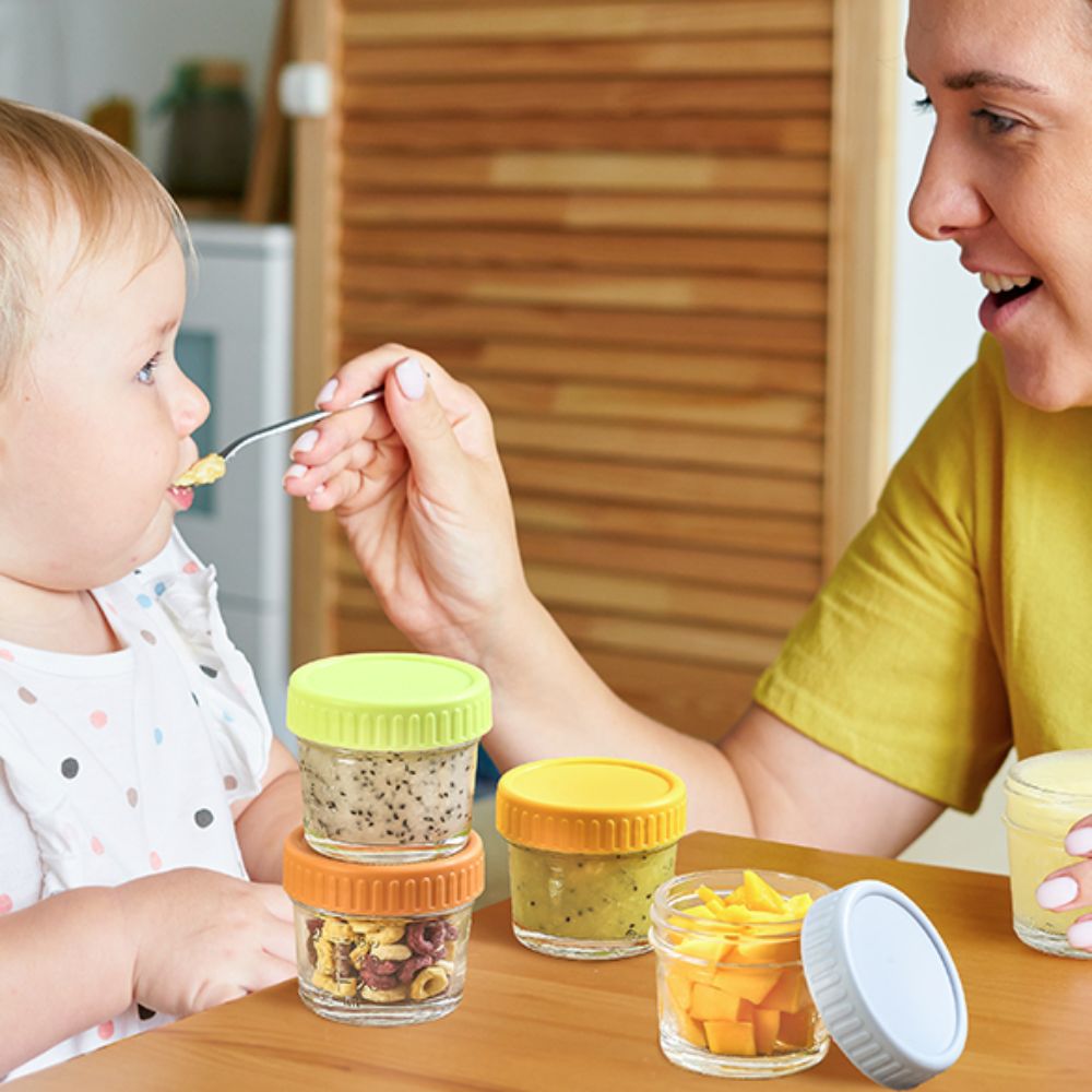 Baby Food Jars With Lids - 6pcs Multipurpose Glass Baby Food Jar