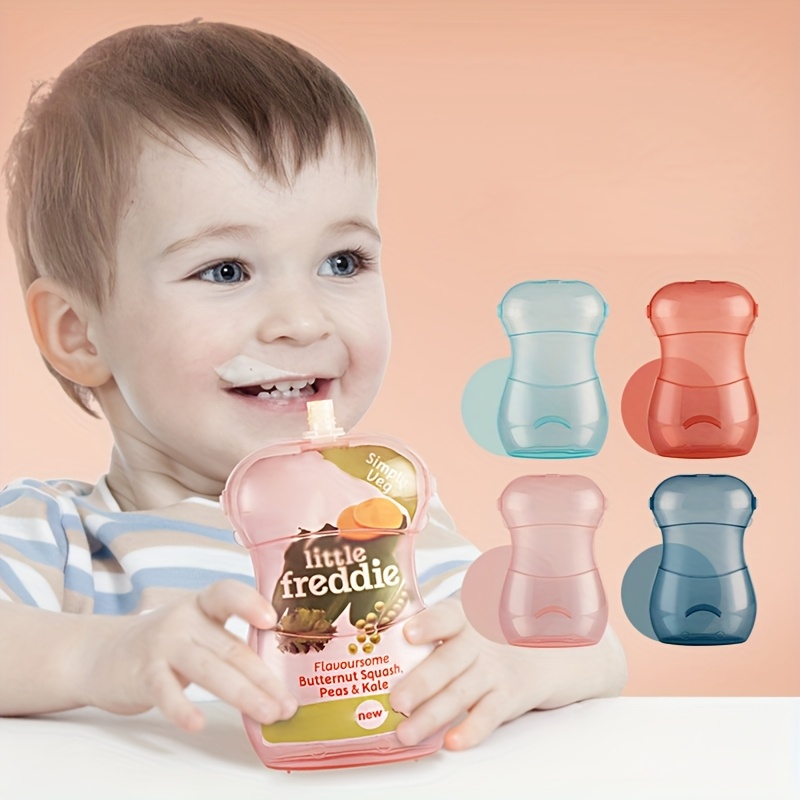Baby Food Pouches Reusable - Squeeze-Proof Food Pouch, Portable Feeding Cup