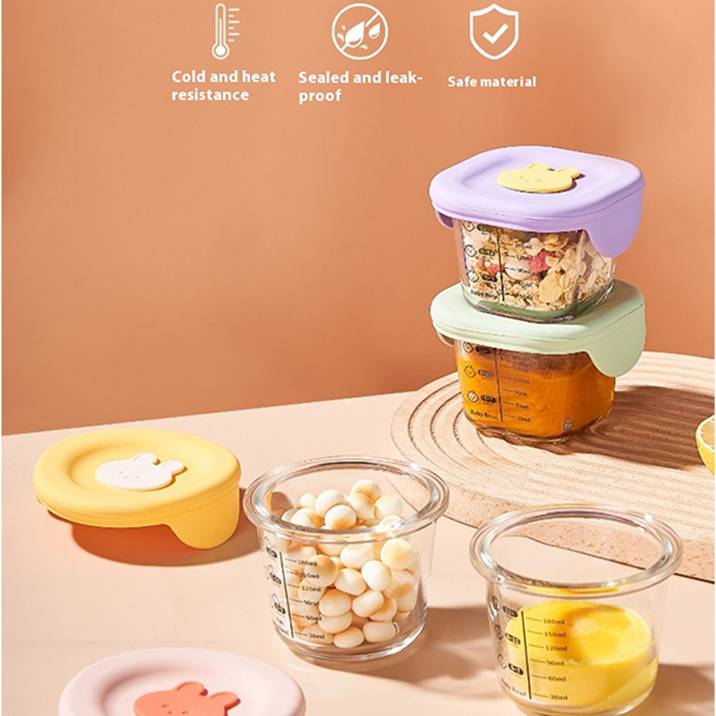 Baby Food Jars With Lids - 4pack/lot Kids Glass Baby Food Jars