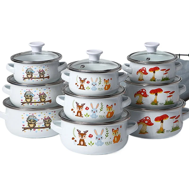 Mini Enamel Soup Pot with Lid, - Baby Food Healthy ulasan dan harga