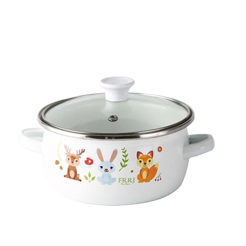 Mini Enamel Soup Pot with Lid, - Baby Food Healthy ulasan dan harga
