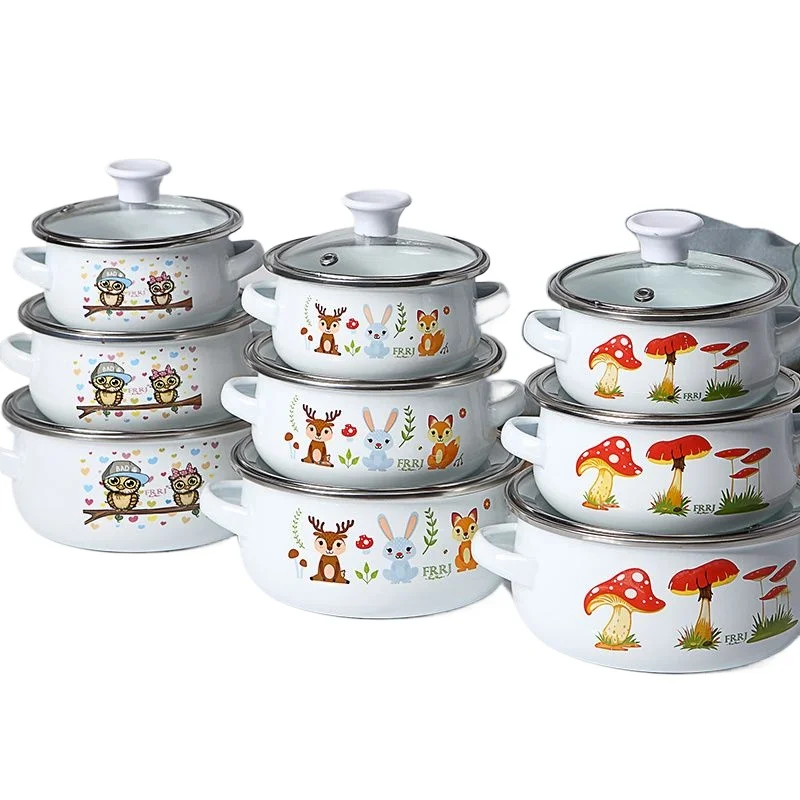 Mini Enamel Soup Pot with Lid, - Baby Food Healthy ulasan dan harga