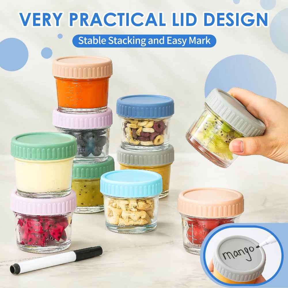 6pcs Mason Jar Glass Baby Food - Baby Food Jars With Lids ulasan dan harga