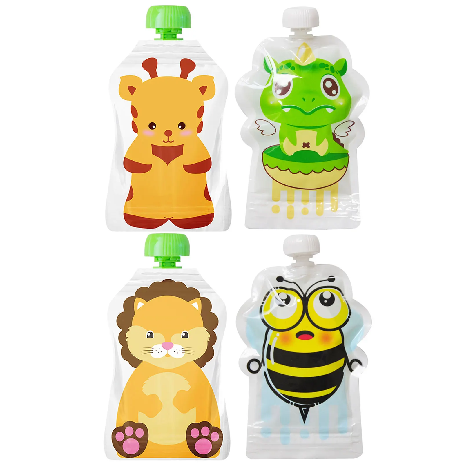 4pcs Food Storage Bag Reusable - Baby Food Pouches Reusable ulasan dan harga