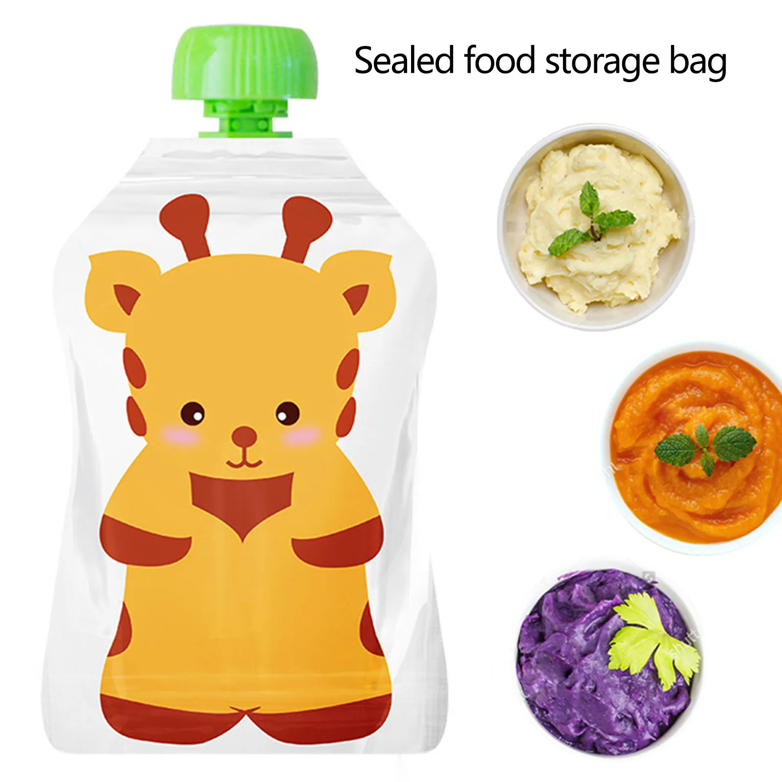4pcs Food Storage Bag Reusable - Baby Food Pouches Reusable ulasan dan harga