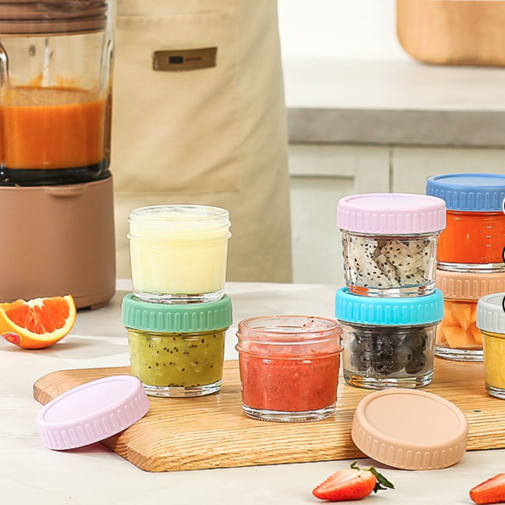 6pcs Multipurpose Glass Baby F - Baby Food Jars With Lids ulasan dan harga