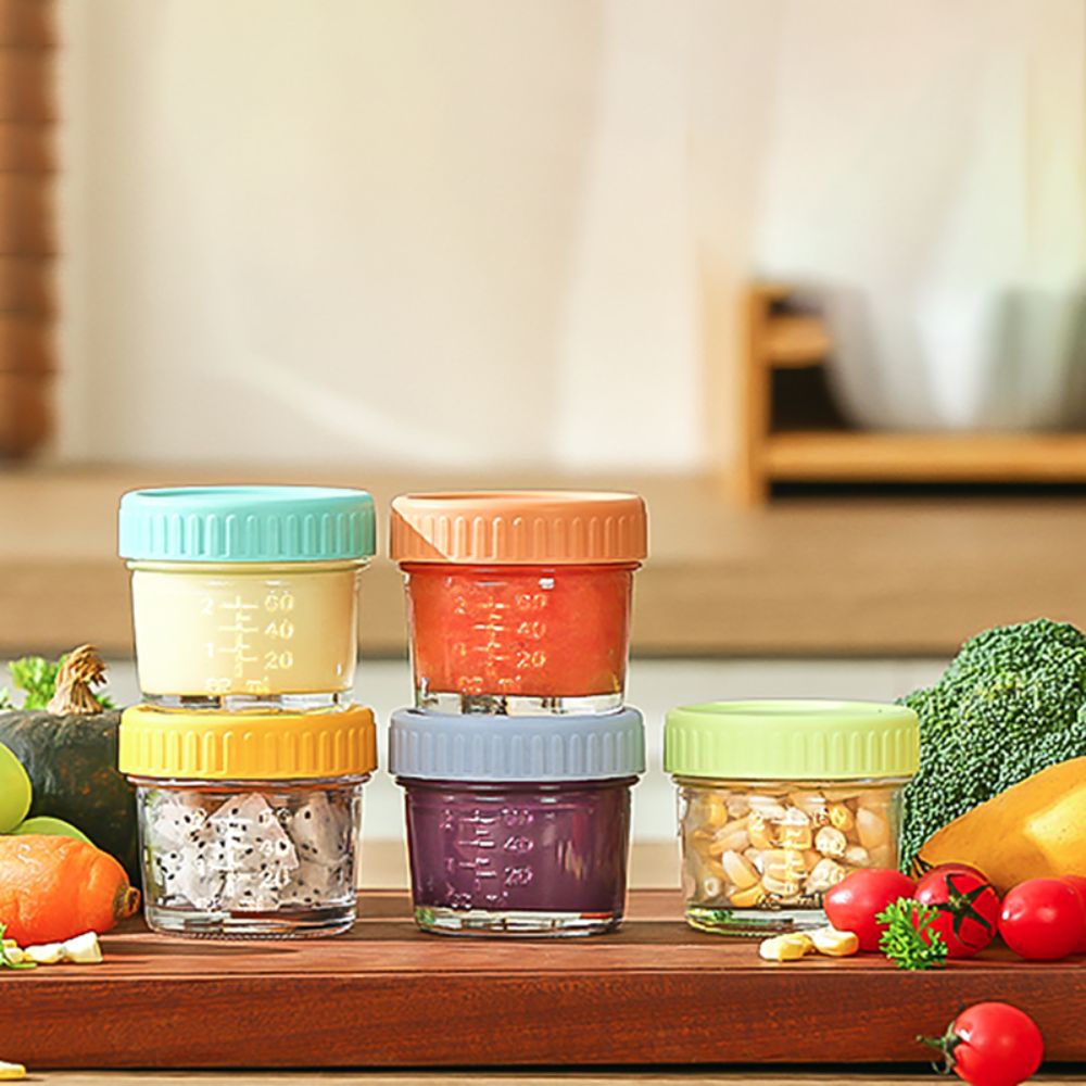 6pcs Glass Baby Food Jar Reusa - Baby Food Jars With Lids ulasan dan harga