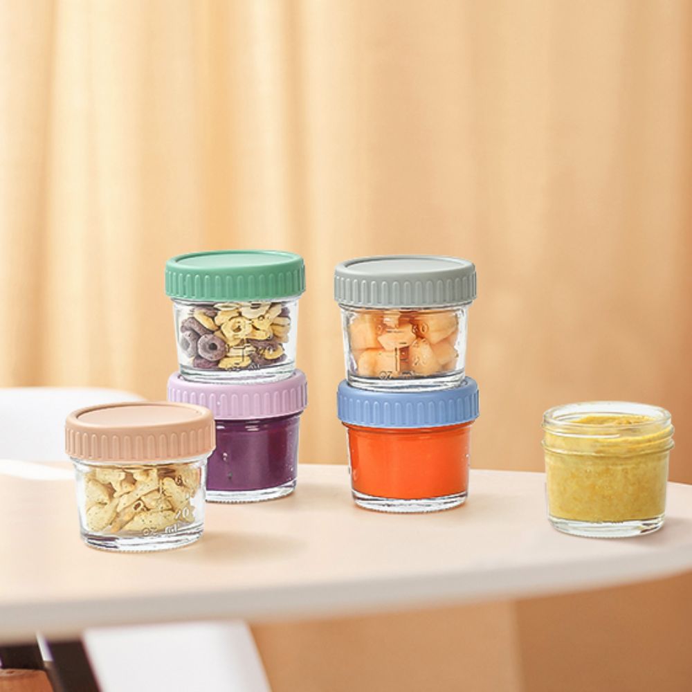 6pcs Glass Baby Food Jar Reusa - Baby Food Jars With Lids ulasan dan harga