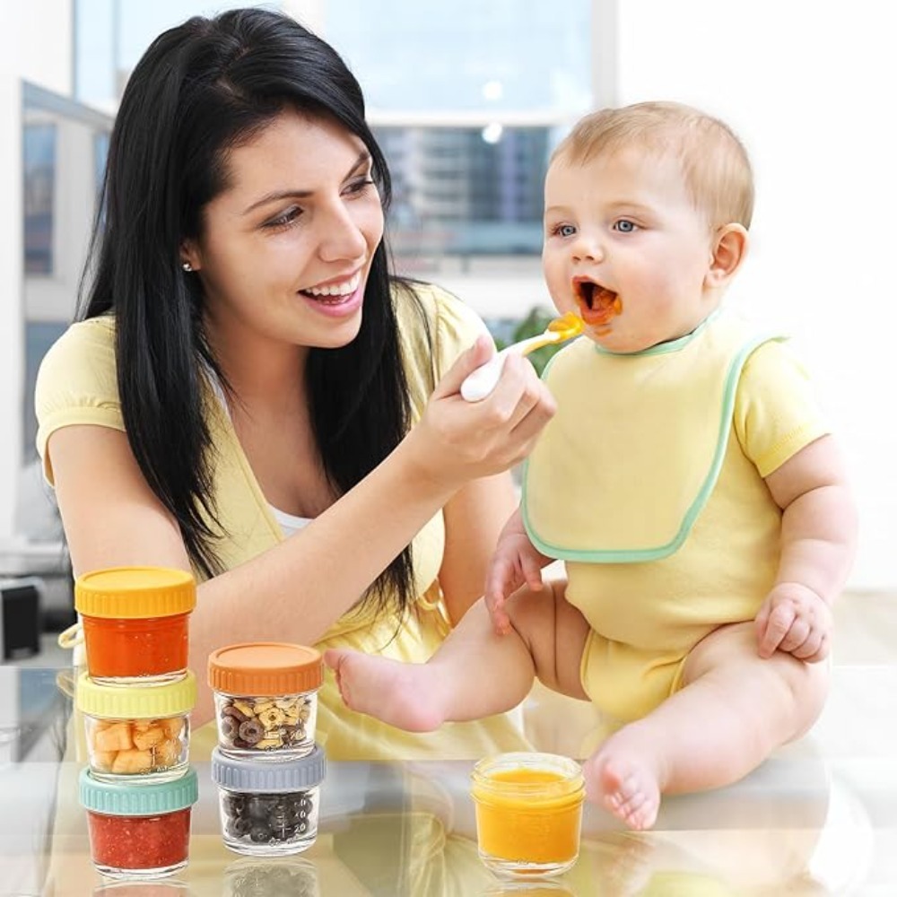 6pcs Glass Baby Food Jar Reusa - Baby Food Jars With Lids ulasan dan harga
