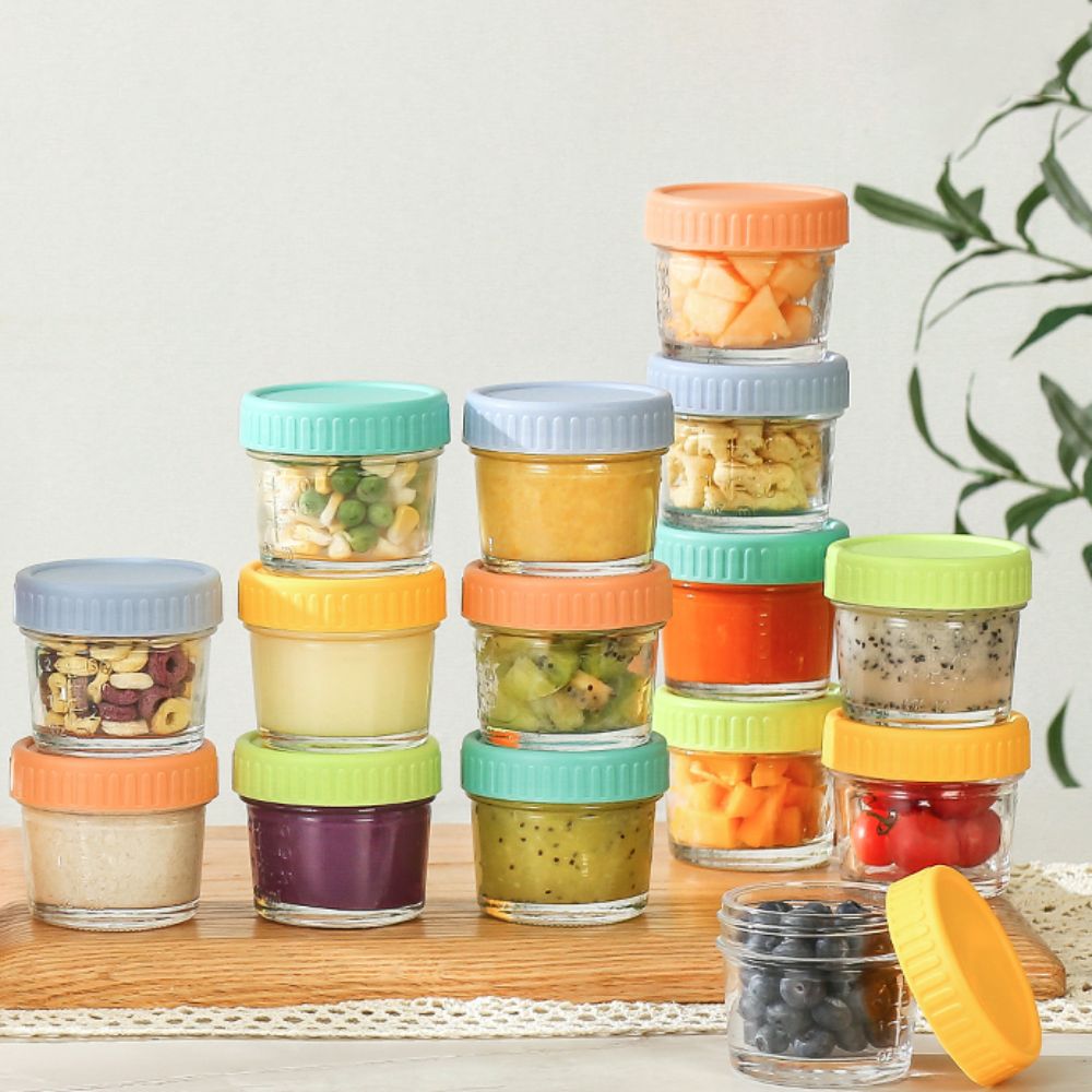 6pcs Glass Baby Food Jar Reusa - Baby Food Jars With Lids ulasan dan harga
