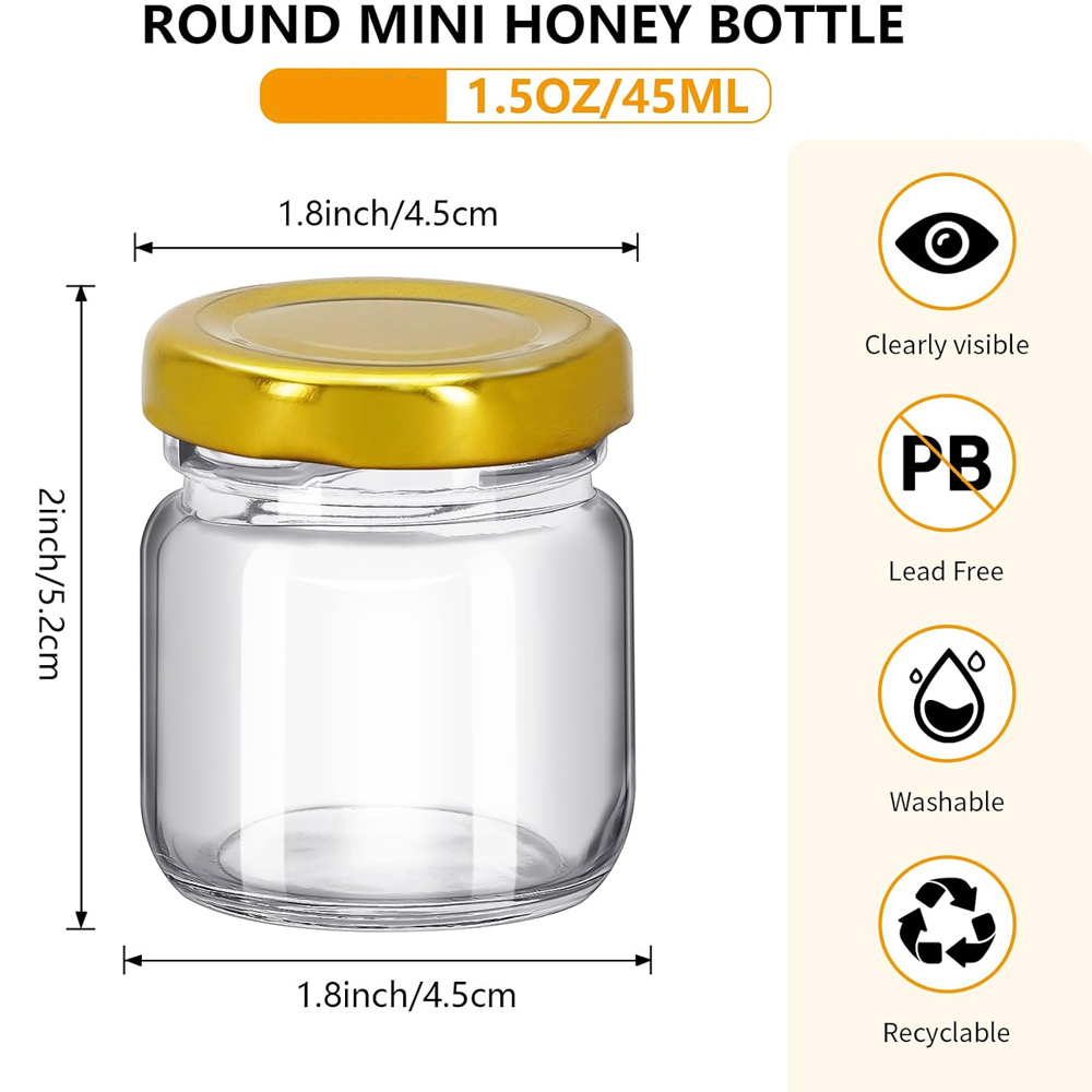 1.5 oz Round Mini Clear Honey  - Baby Food Jars With Lids ulasan dan harga