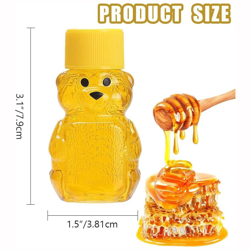 24 PCS 2 oz Plastic Honey Bear - Baby Food Jars With Lids ulasan dan harga