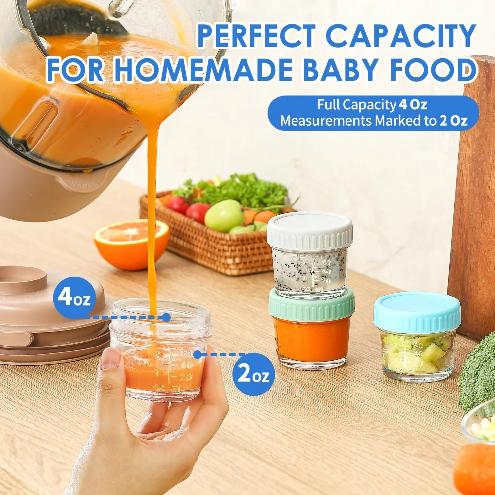 6pcs Multipurpose Glass Baby F - Baby Food Jars With Lids ulasan dan harga