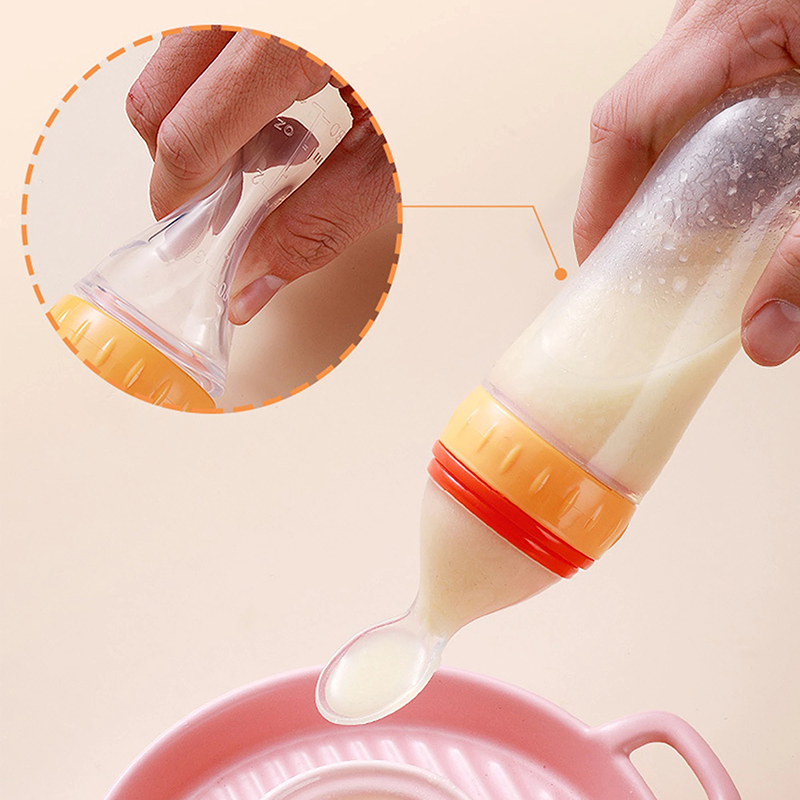 Squeezing Feeding Bottle Silic - Baby Food Bites ulasan dan harga