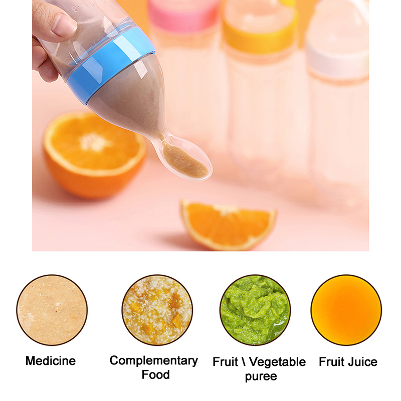 Squeezing Feeding Bottle Silic - Baby Food Bites ulasan dan harga