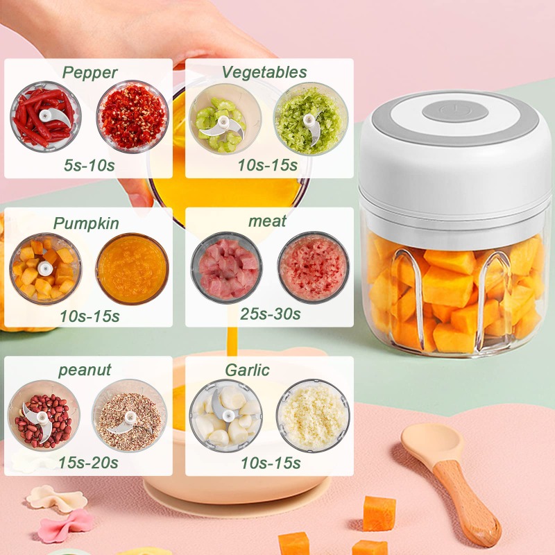 250ML Electric Garlic Grinder  - Baby Food Blender ulasan dan harga