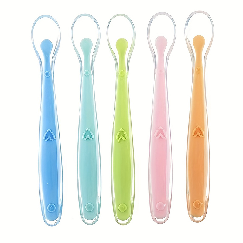 1/2pcs Soft Tip Baby Silicone  - Baby Food Dispensing Spoon ulasan dan harga