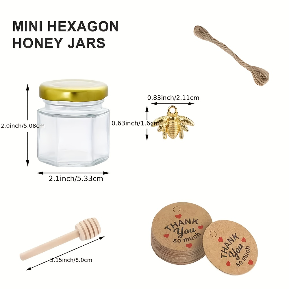 1.5oz, Hexagonal Mini Glass Ho - Baby Food Jars With Lids ulasan dan harga